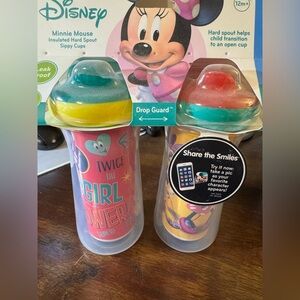 Disney Daisy Duck and Minnie Mouse Sippy Cups - Yellow and Pink